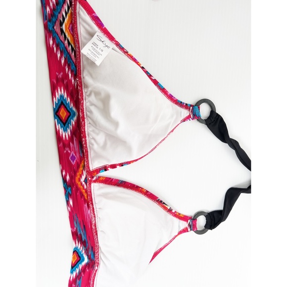 Skye Halter Style Bikini Top with geo print - Picture 6 of 6